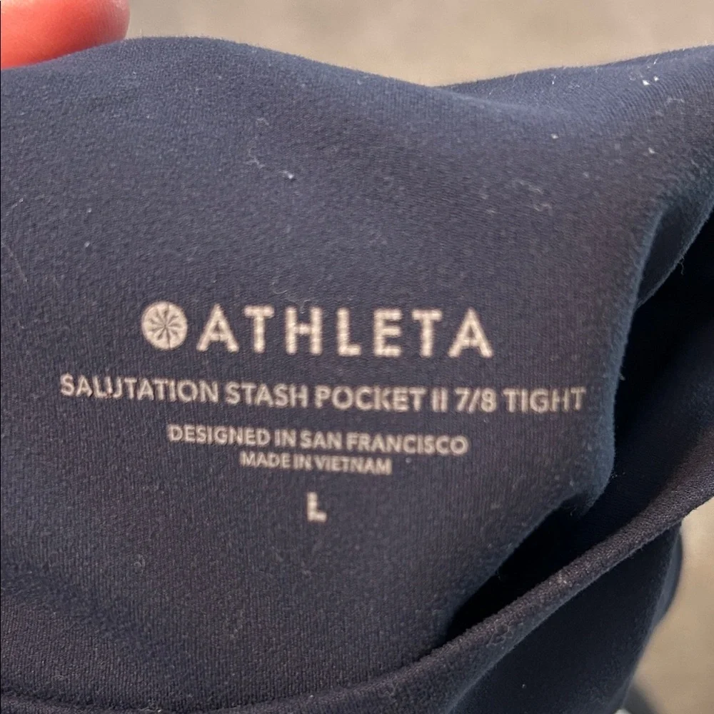 Athleta Women's Navy High-Waisted Leggings - Picture 2 of 4